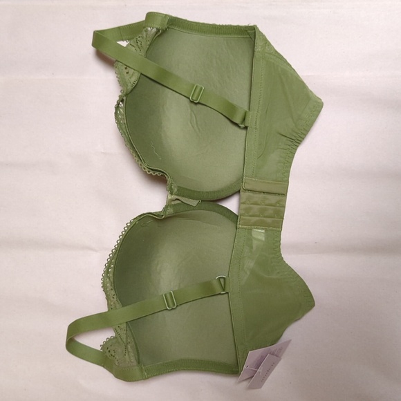 NWT Auden Push Up Plunge Coverage Underwire Bra Olive Green Size 36DDD Lace - Picture 5 of 7